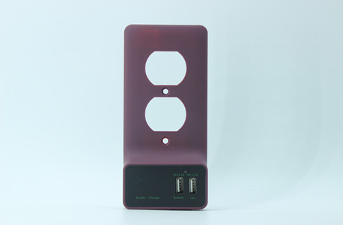 Standard face plate cover with USB charger for duplex US outlet 